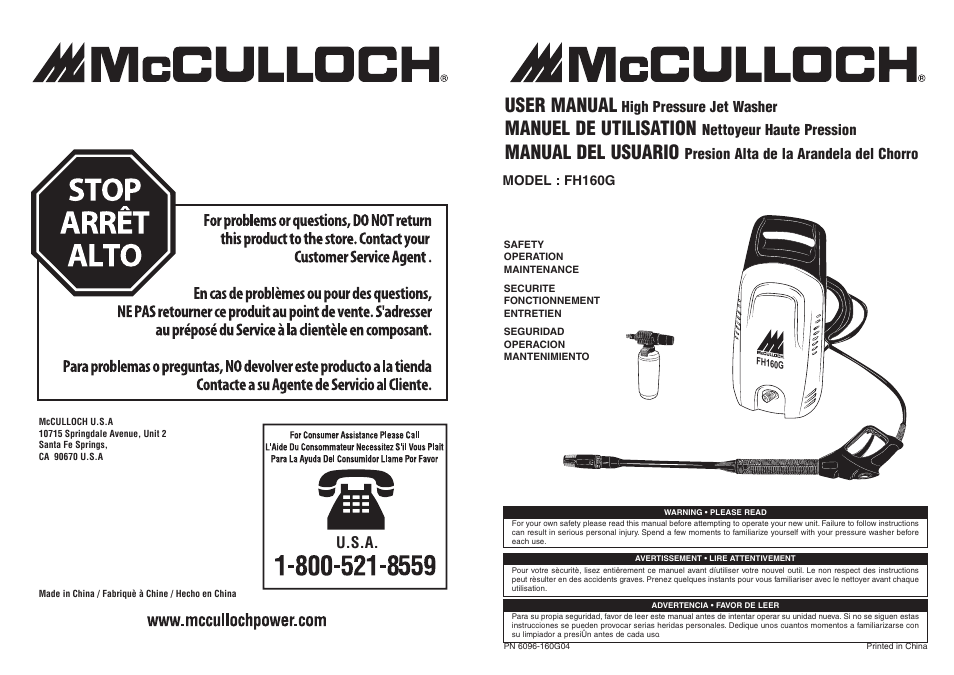 McCulloch 966989801 User Manual | 8 pages