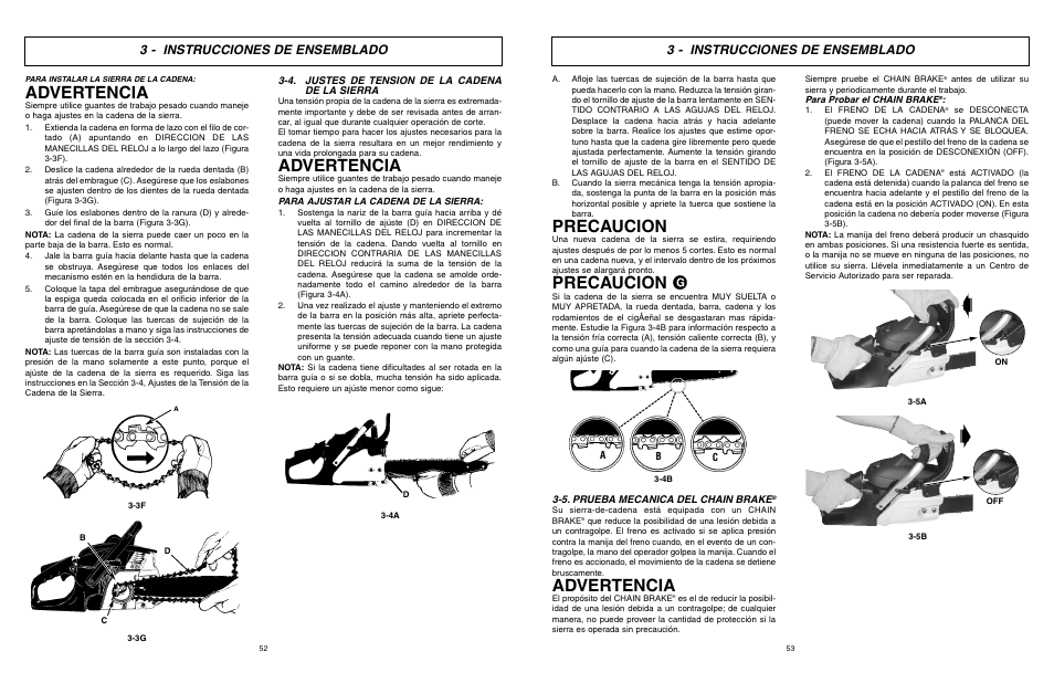 Advertencia, Precaucion, 3 - instrucciones de ensemblado | McCulloch EBC1640BK-CA User Manual | Page 27 / 38
