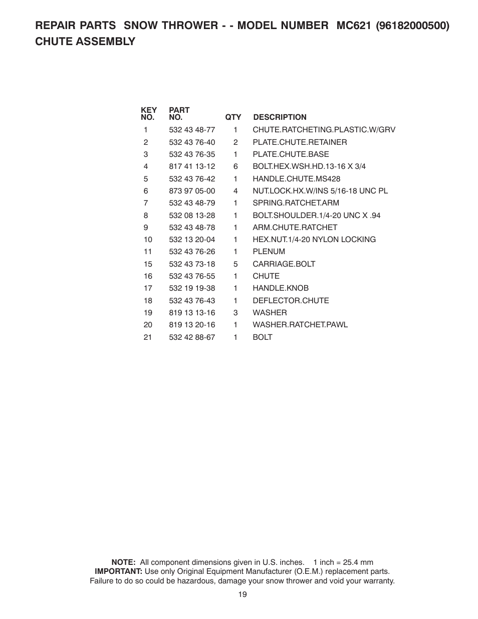 McCulloch 96182000500 User Manual | Page 19 / 30