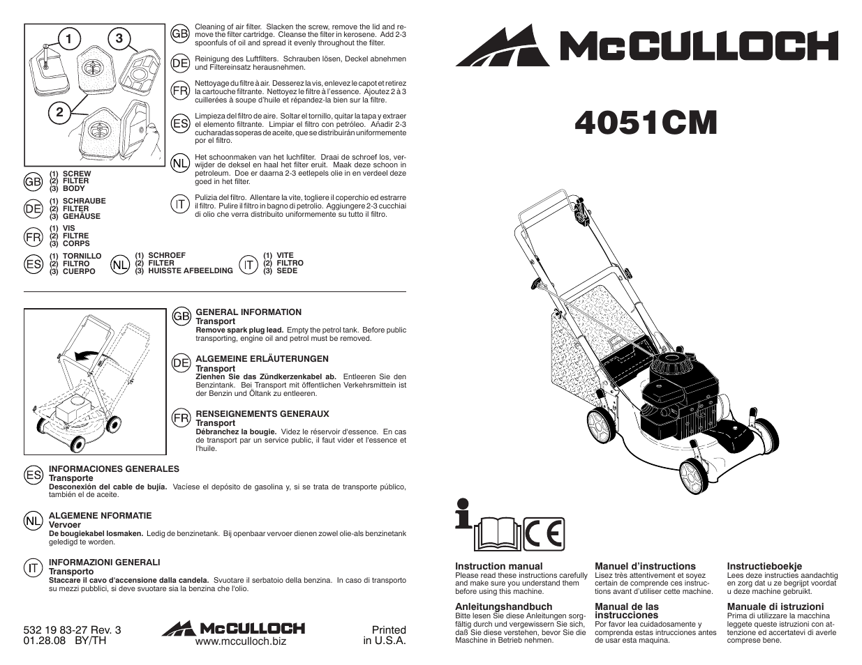 McCulloch 96141004405 User Manual | 10 pages