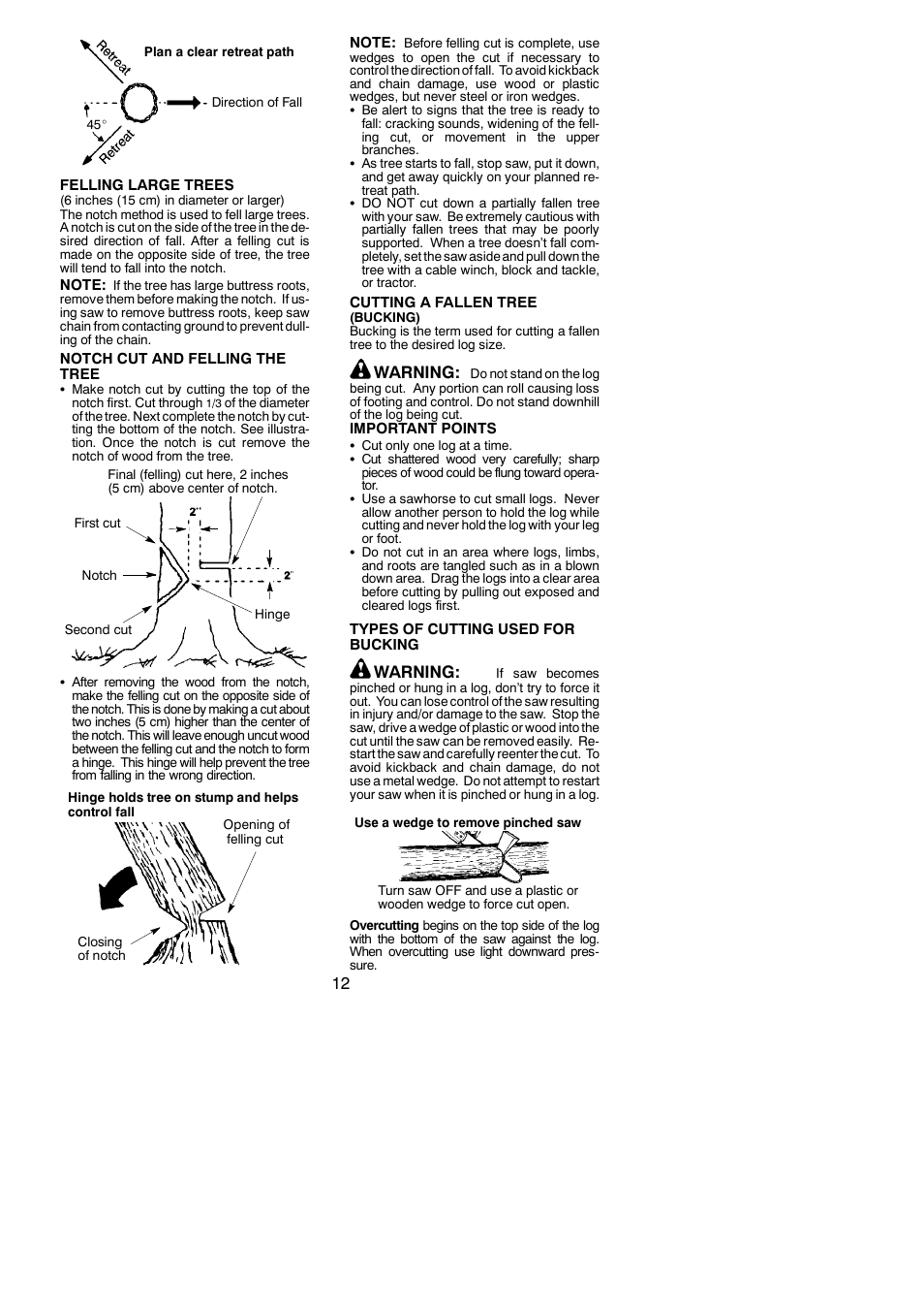 Warning | McCulloch MC3516 User Manual | Page 12 / 20