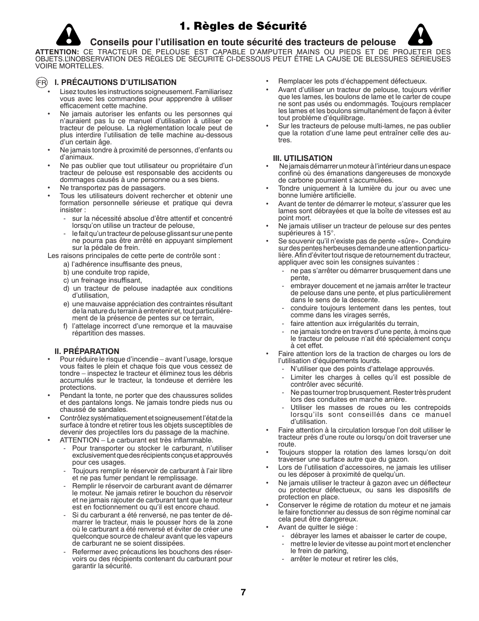 Règles de sécurité | McCulloch 532 43 29-74 User Manual | Page 7 / 76