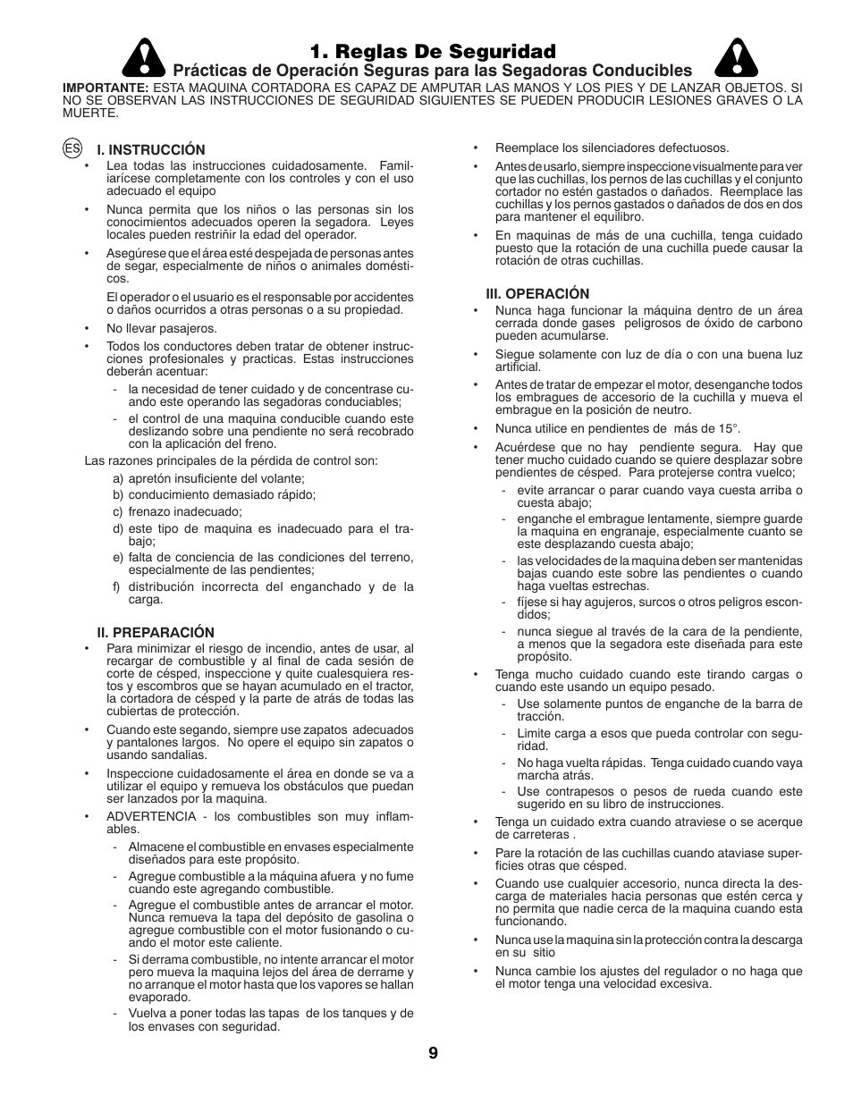 Reglas de seguridad | McCulloch 532 43 29-74 User Manual | Page 9 / 76