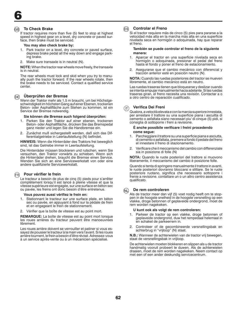 McCulloch 532 43 55-83 Rev. 1 User Manual | Page 62 / 76