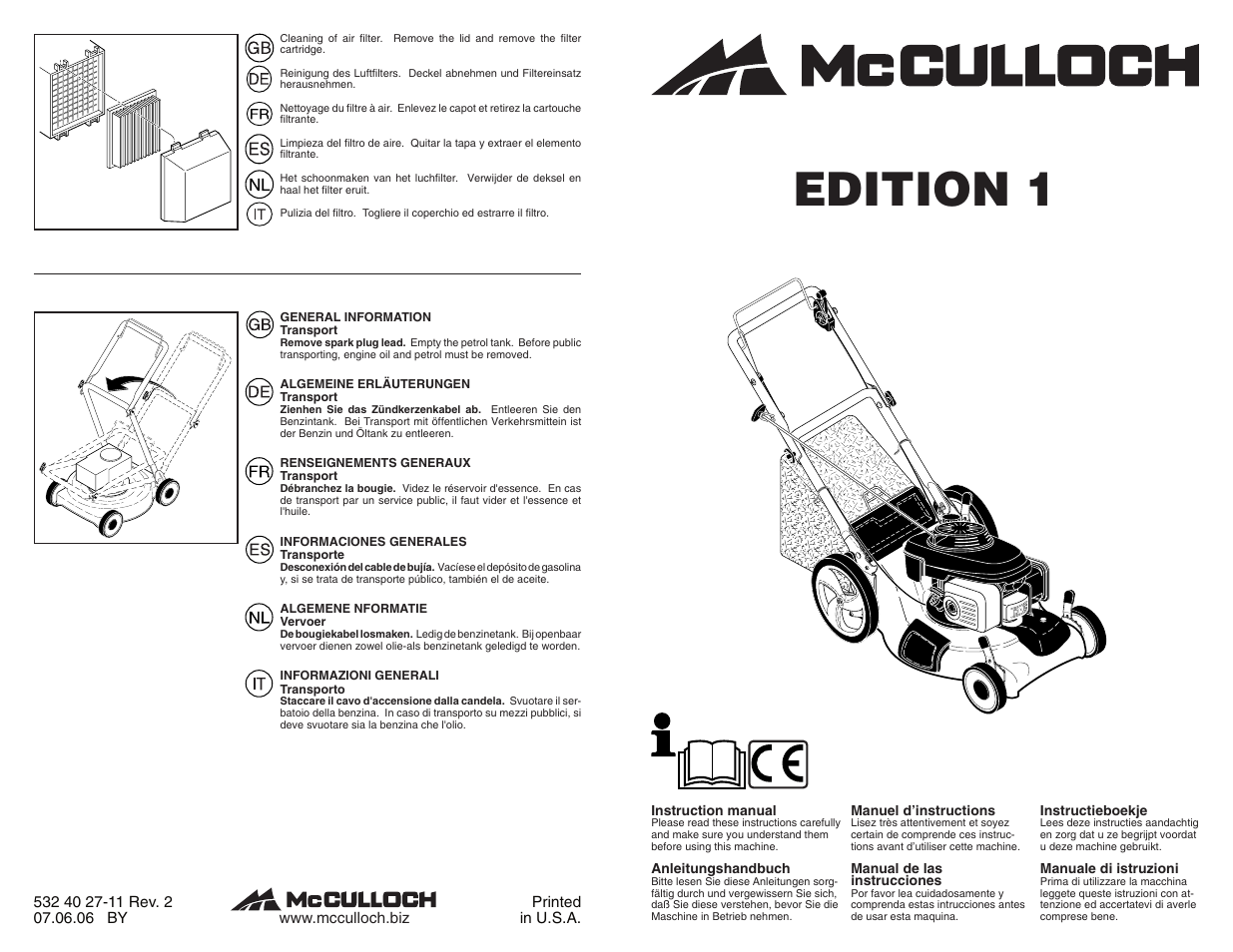 McCulloch 96141011700 User Manual | 10 pages