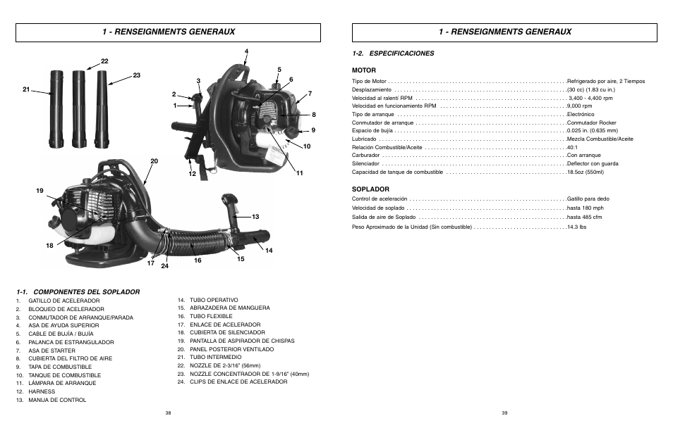 1 - renseignments generaux | McCulloch Air Stream ASB3206-CA User Manual | Page 20 / 27
