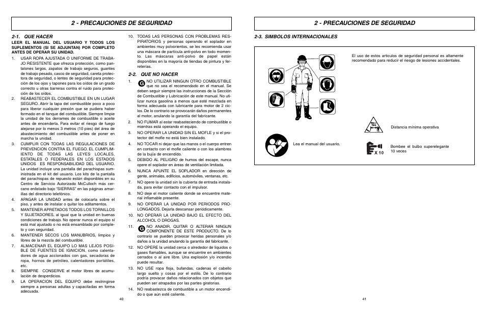 2 - precauciones de seguridad | McCulloch Air Stream ASB3206-CA User Manual | Page 21 / 27
