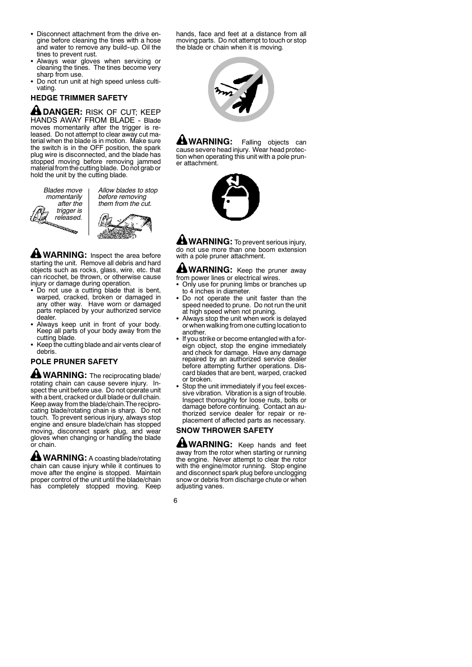 Danger, Warning | McCulloch TRIMMAC 281 User Manual | Page 6 / 15