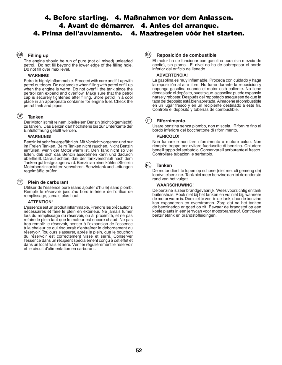 McCulloch 96041012300 User Manual | Page 52 / 96
