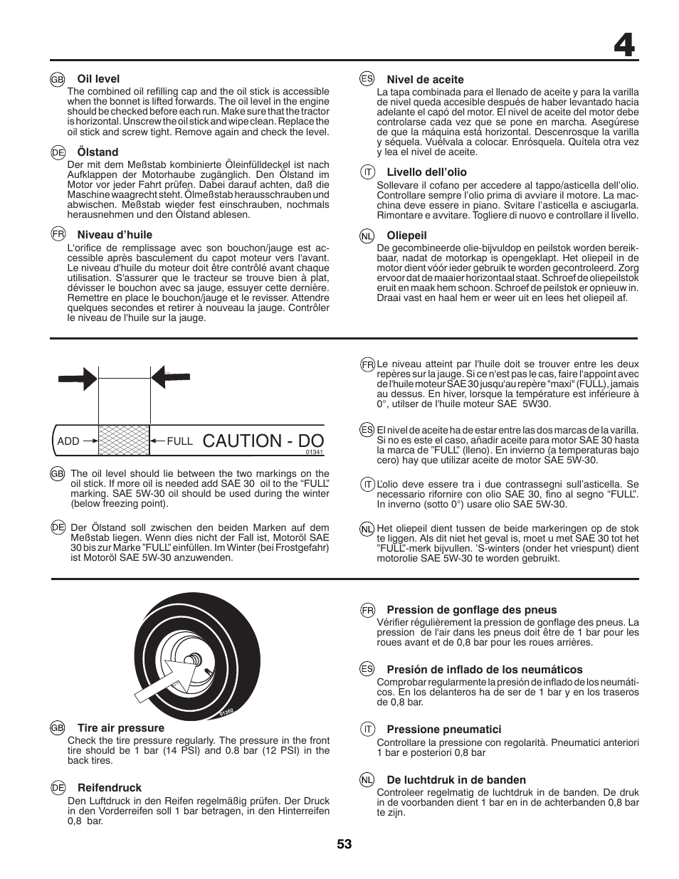 Caution - do | McCulloch 96041012300 User Manual | Page 53 / 96
