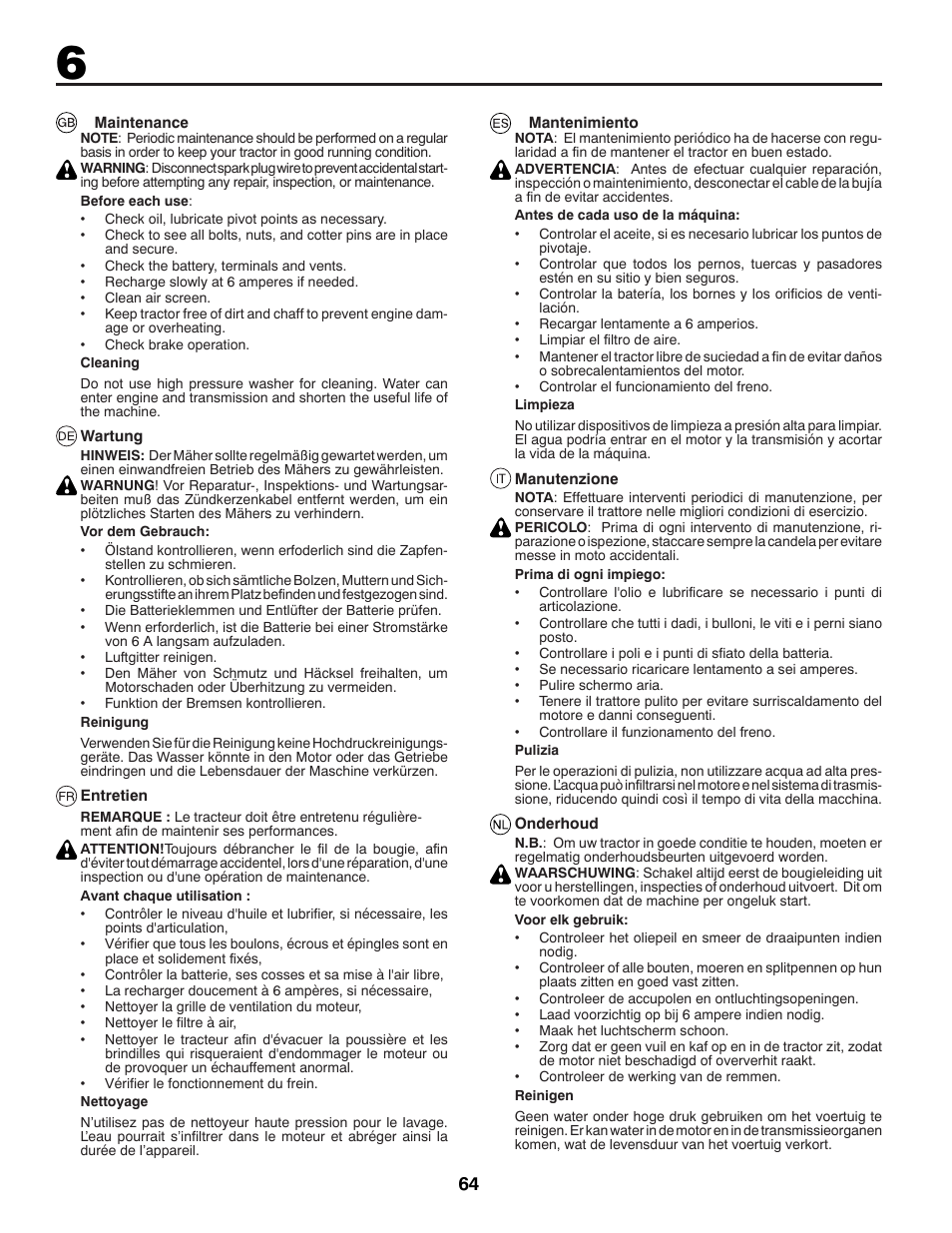 McCulloch 96041012300 User Manual | Page 64 / 96