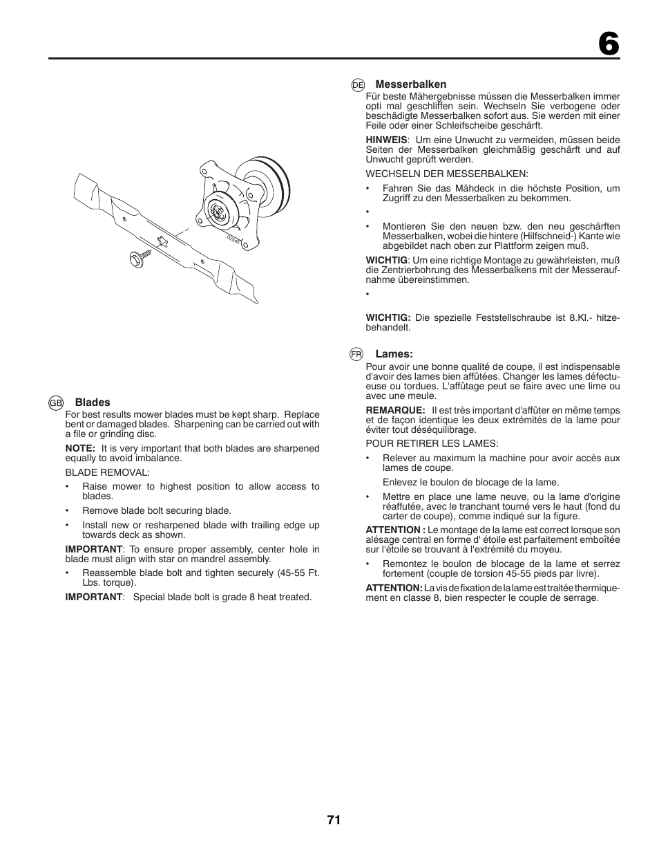 McCulloch 96041012300 User Manual | Page 71 / 96