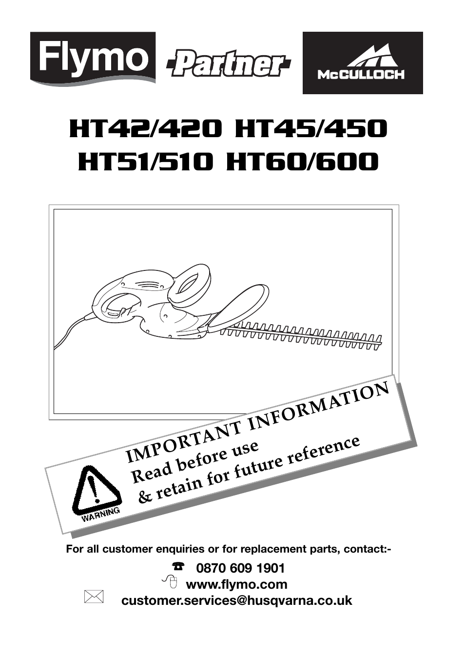 McCulloch HT60 User Manual | 8 pages