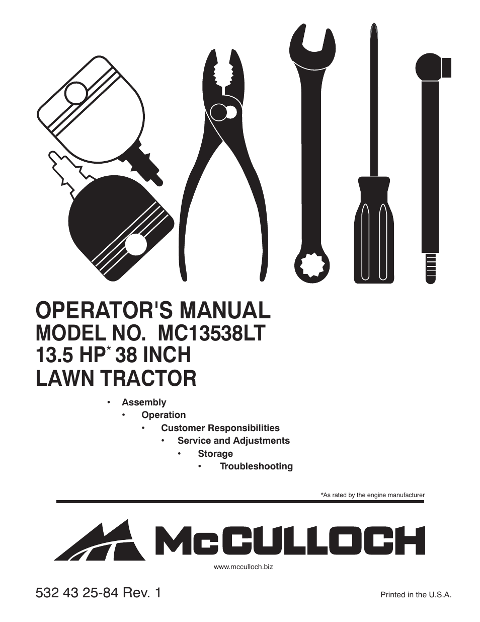 McCulloch 96012010300 User Manual | 28 pages