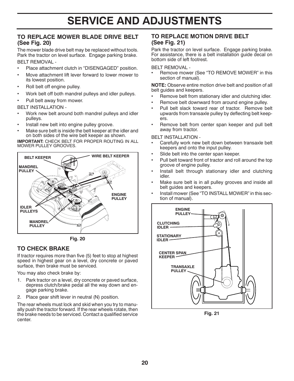 Service and adjustments | McCulloch 96012010300 User Manual | Page 20 / 28