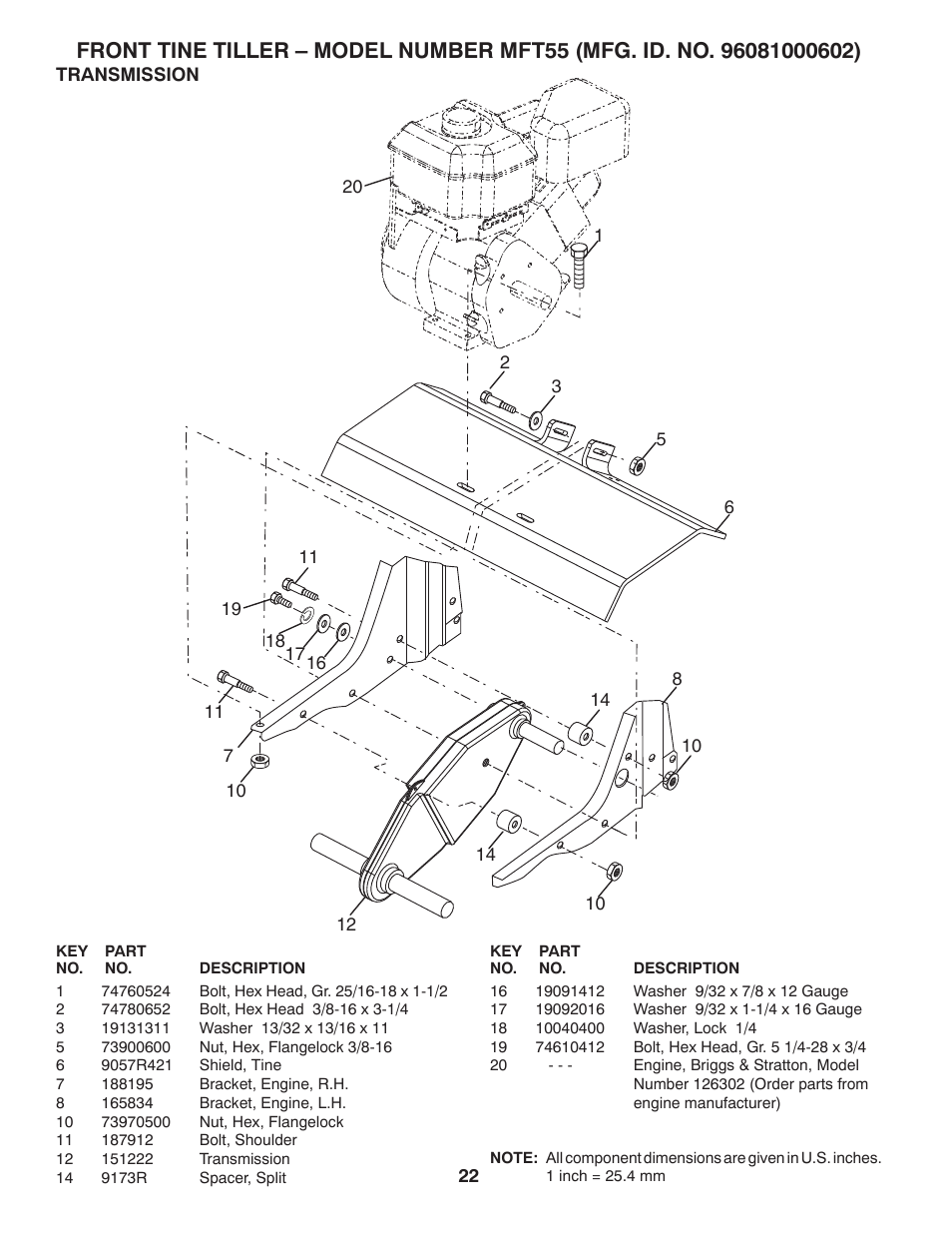 McCulloch MFT55 User Manual | Page 22 / 24