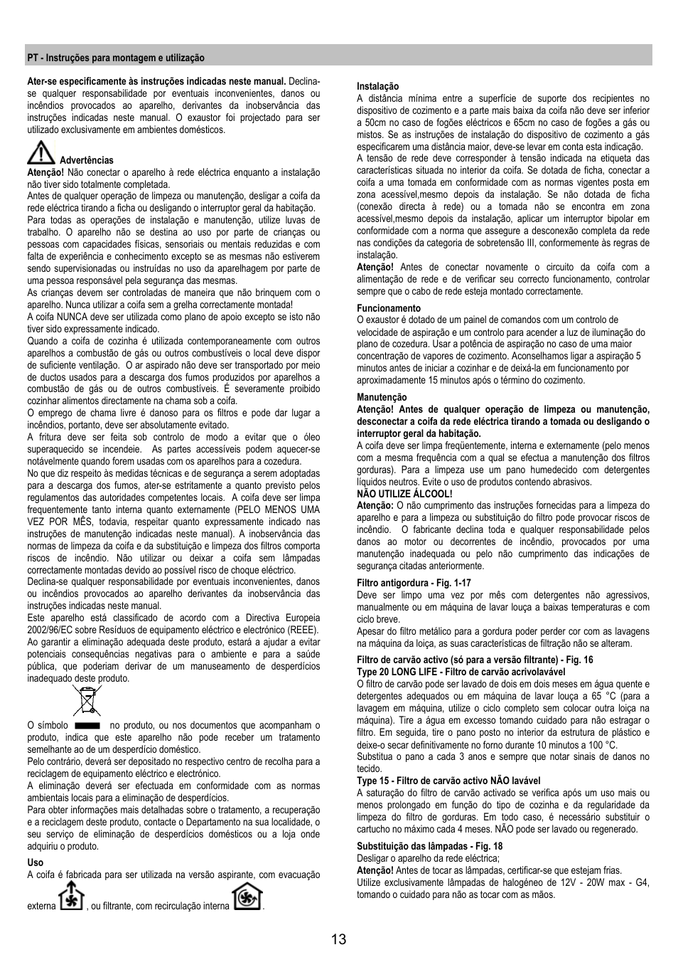 Zanussi ZHC 6244 User Manual | Page 13 / 40