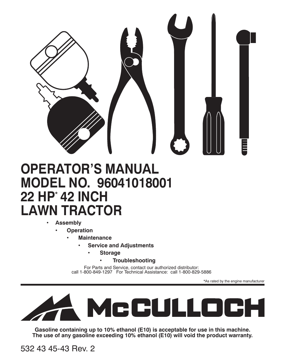 McCulloch 96041018001 User Manual | 28 pages