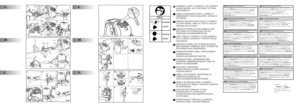 G. h. i. l. m. n, 25cc | McCulloch 95390024200 User Manual | Page 2 / 12