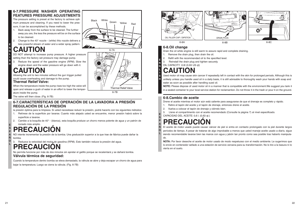 Caution, Precaución | McCulloch FH2801 User Manual | Page 12 / 15