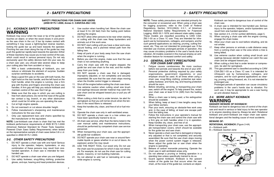 Warning, 2 - safety precautions | McCulloch MXC1640DK User Manual | Page 3 / 36