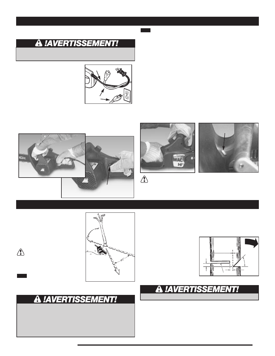 Instructions pour la coupe, Démarrage rapide | McCulloch Minimac 14 User Manual | Page 13 / 24