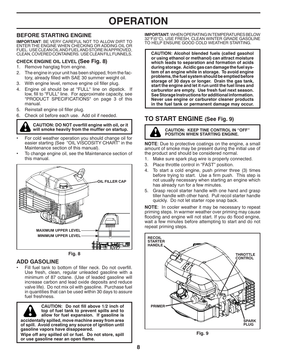 Operation | McCulloch MC550 User Manual | Page 8 / 22