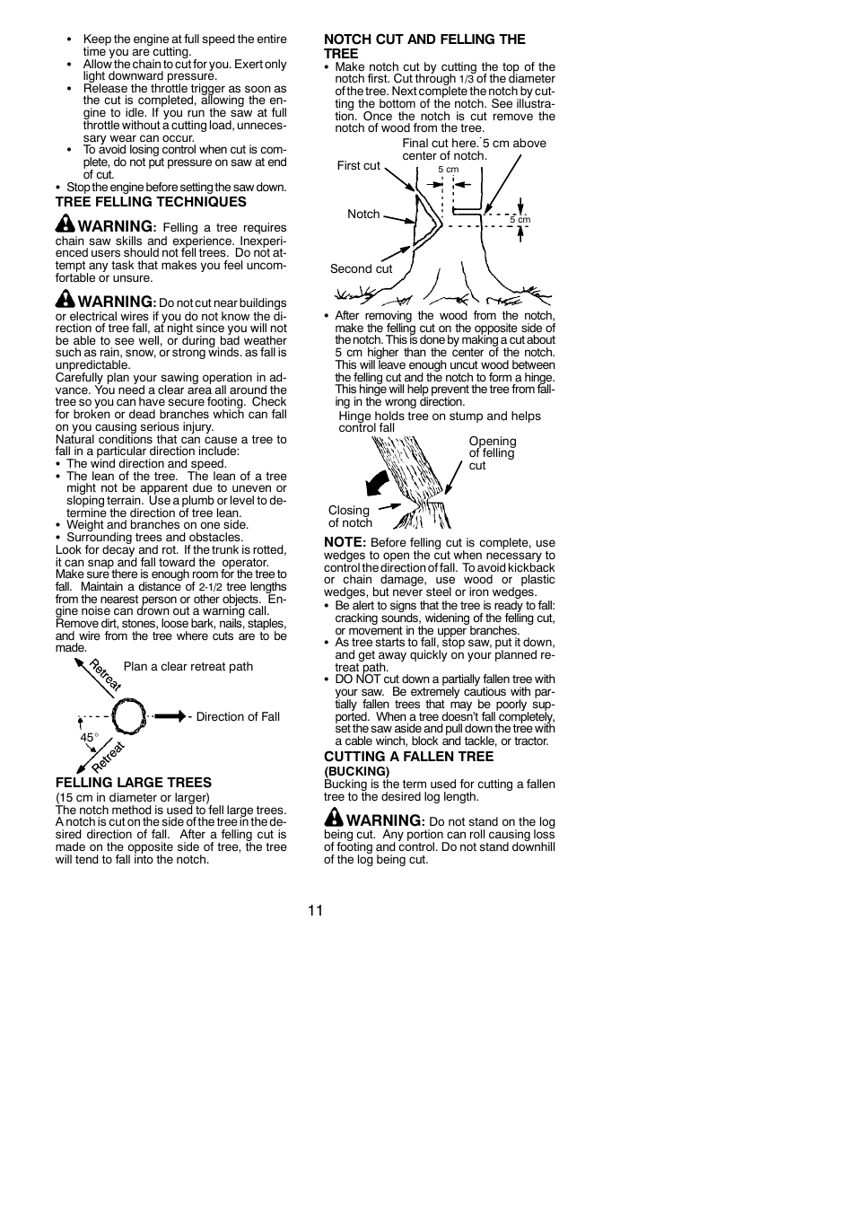 Warning | McCulloch XTREME Aug-42 User Manual | Page 11 / 17