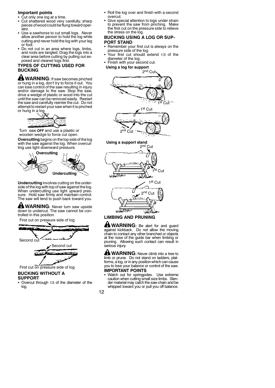 Warning | McCulloch XTREME Aug-42 User Manual | Page 12 / 17
