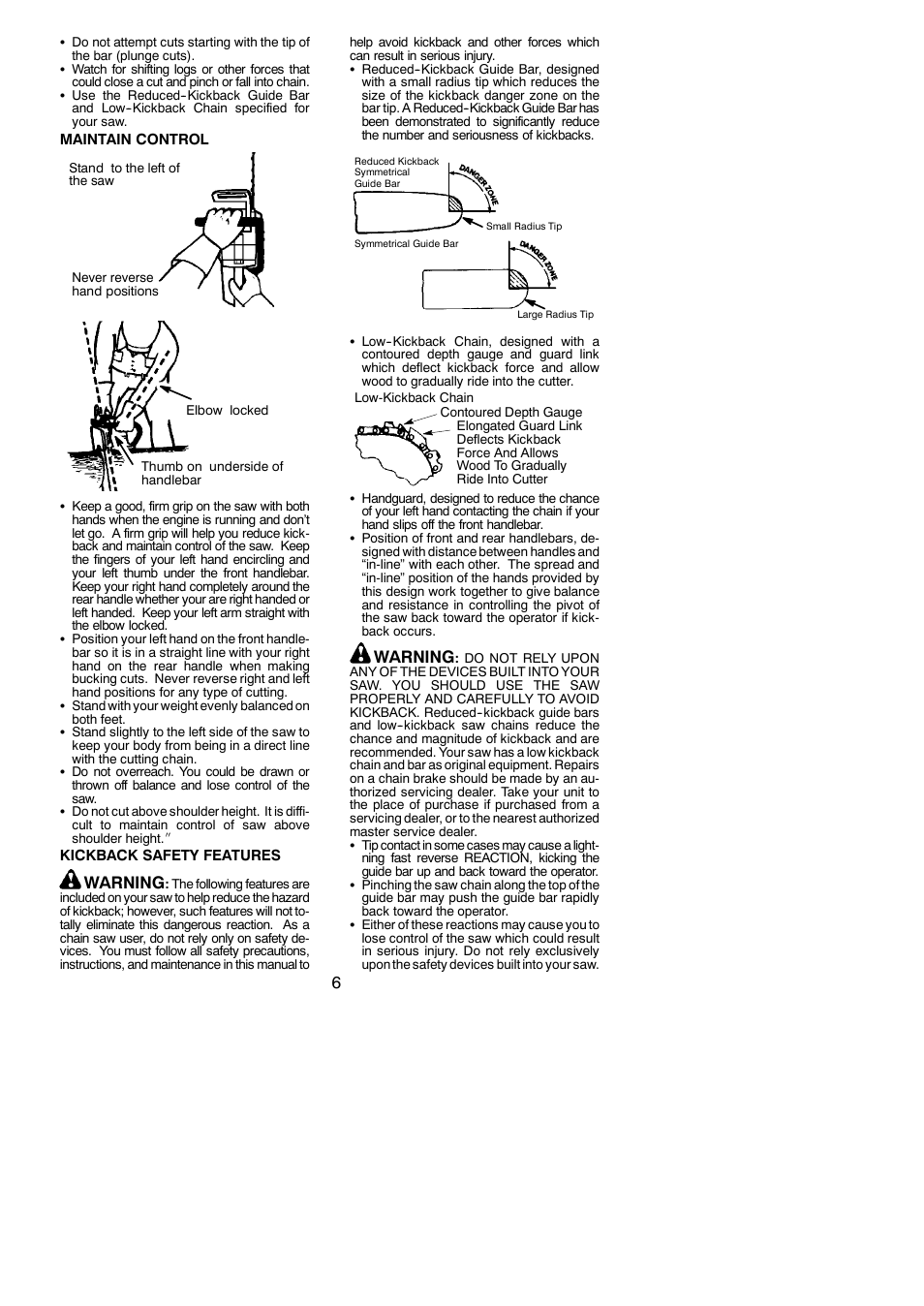 Warning | McCulloch XTREME Aug-42 User Manual | Page 6 / 17