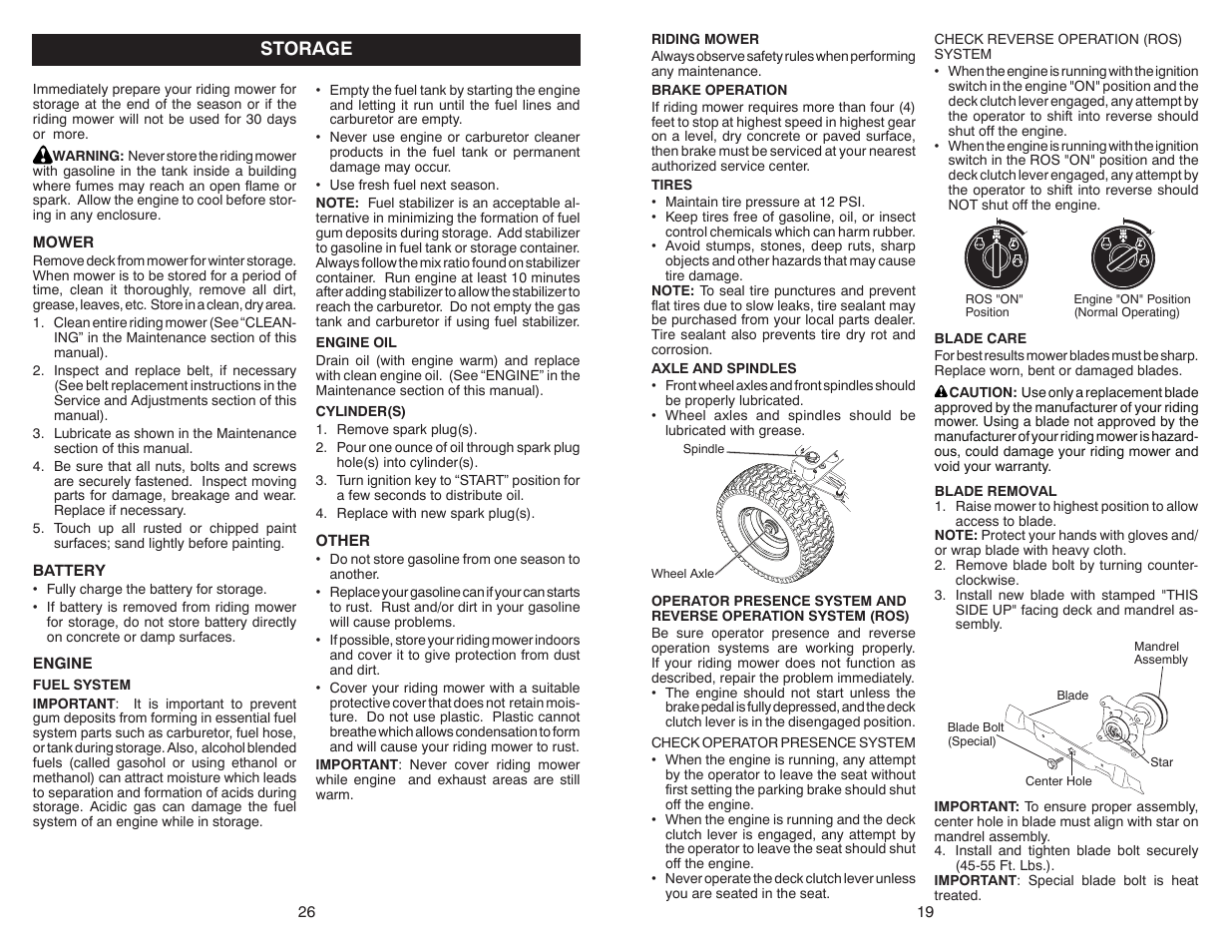 Storage | McCulloch MC30 User Manual | Page 19 / 22