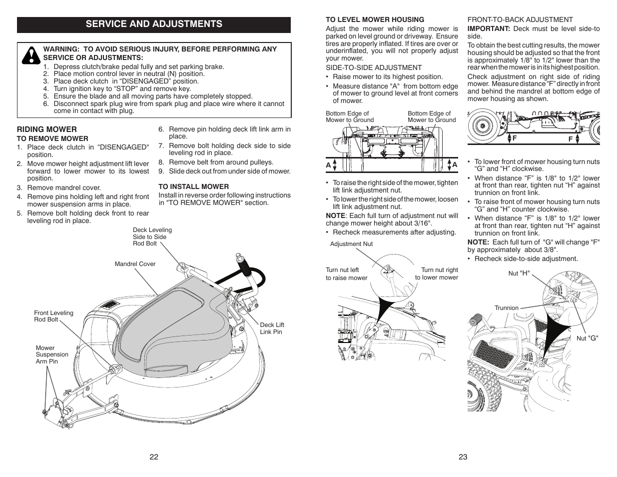 Service and adjustments | McCulloch MC30 User Manual | Page 22 / 22