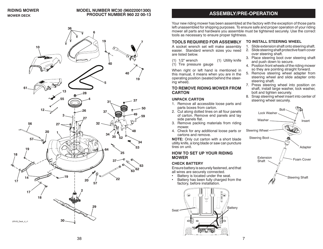 Assembly/pre-operation | McCulloch MC30 User Manual | Page 7 / 22