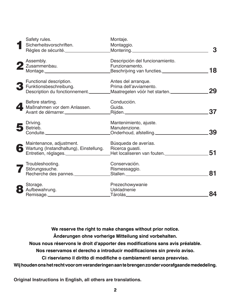 McCulloch 96041012401 User Manual | Page 2 / 88