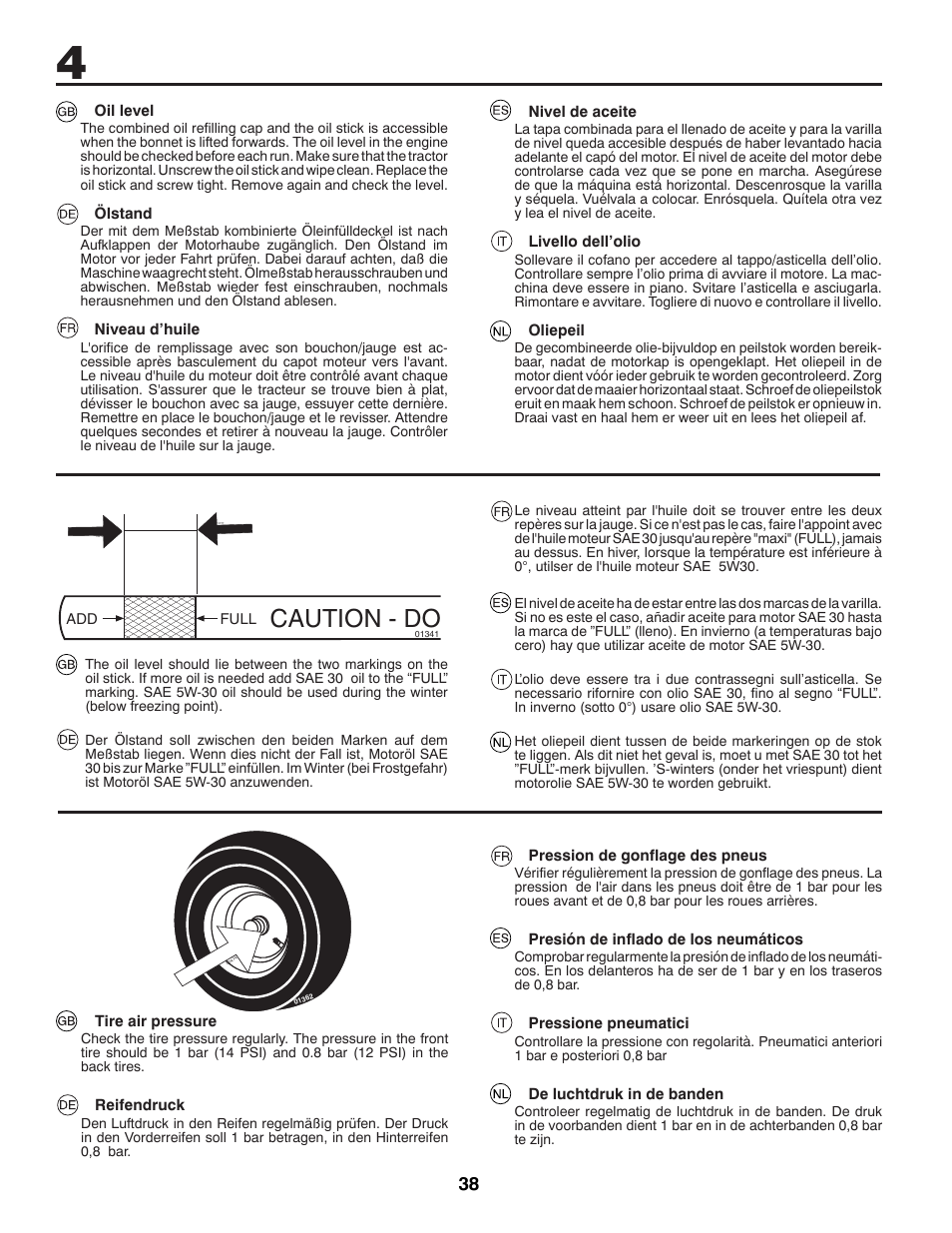 Caution - do | McCulloch 96041012401 User Manual | Page 38 / 88