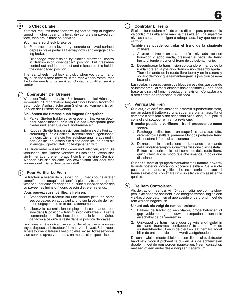 McCulloch 96041012401 User Manual | Page 73 / 88