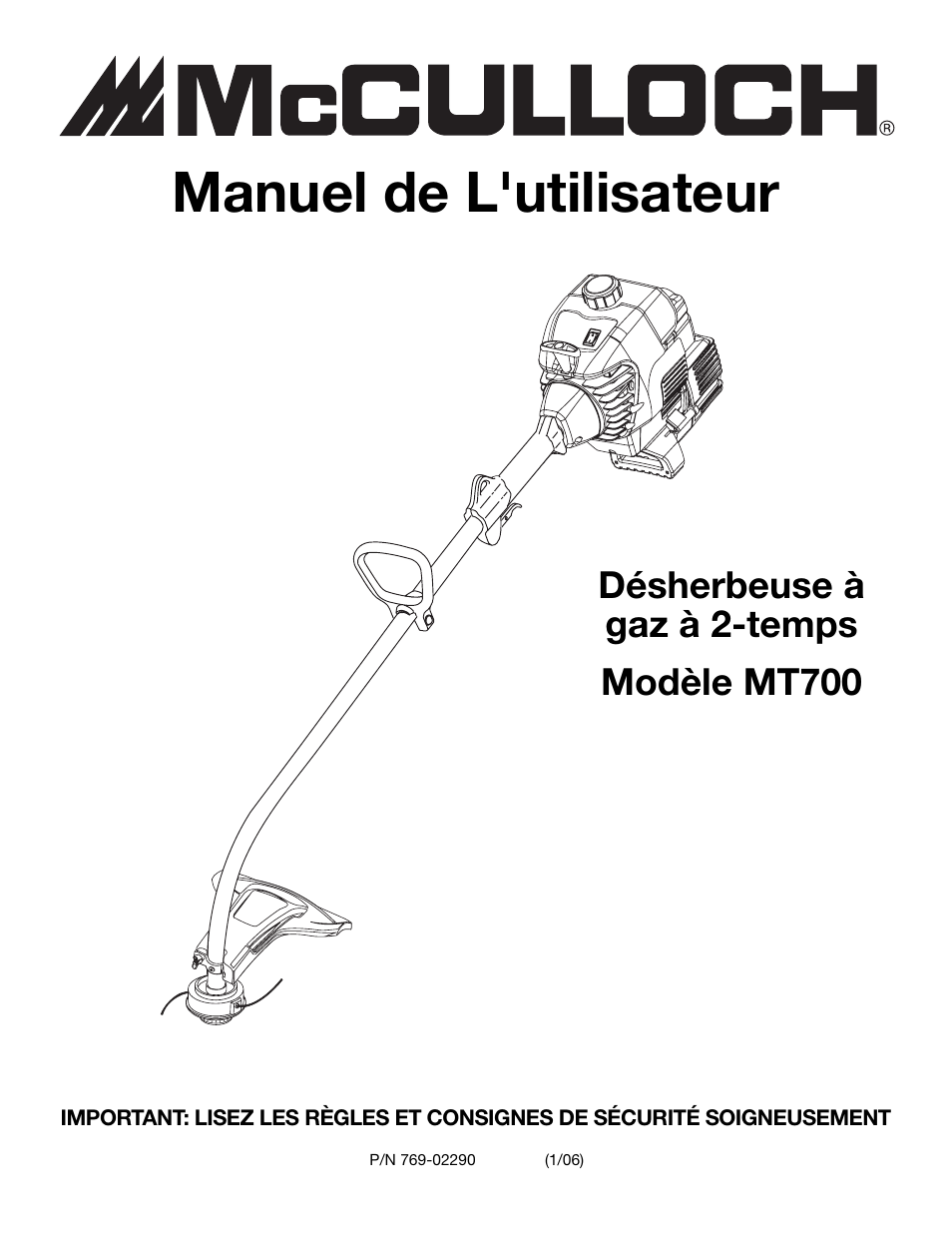 Manuel de l'utilisateur | McCulloch MT700 User Manual | Page 21 / 64