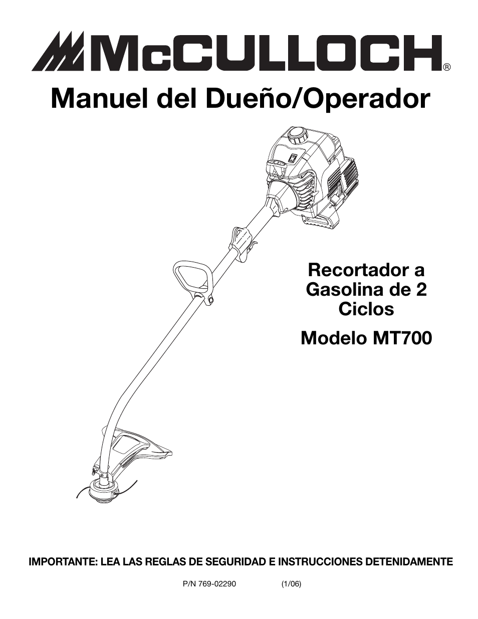 Manuel del dueño/operador | McCulloch MT700 User Manual | Page 41 / 64