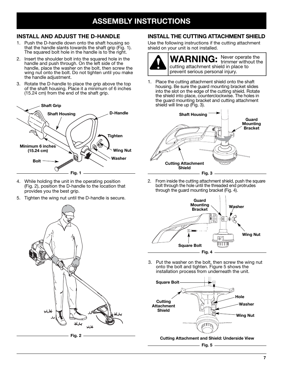 Warning, Assembly instructions | McCulloch MT700 User Manual | Page 7 / 64