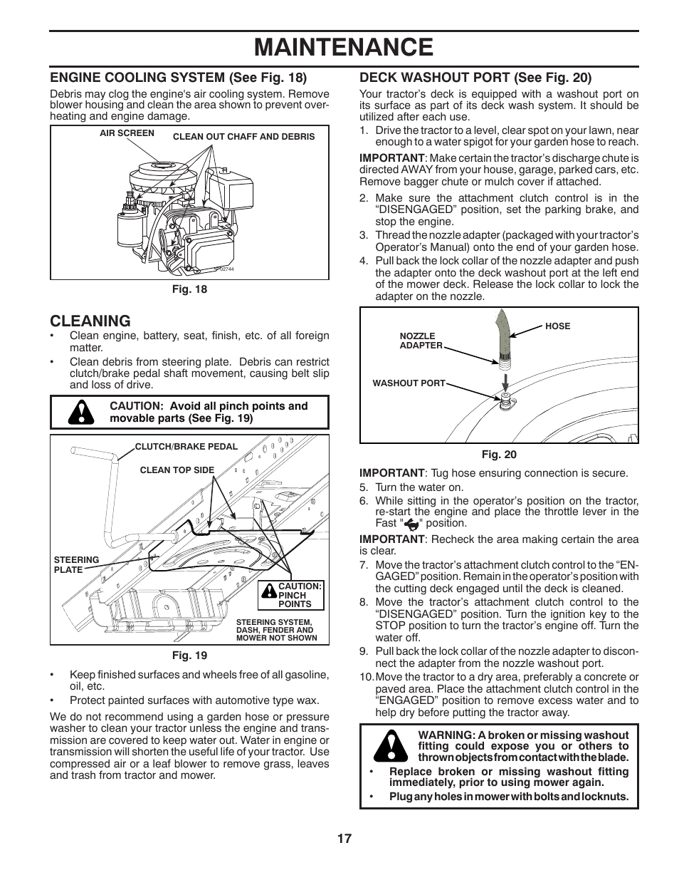 Maintenance, Cleaning | McCulloch M12530 User Manual | Page 17 / 28