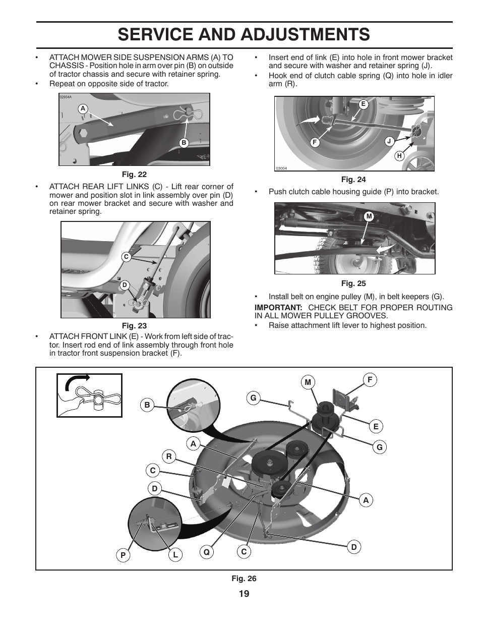 Service and adjustments | McCulloch M12530 User Manual | Page 19 / 28
