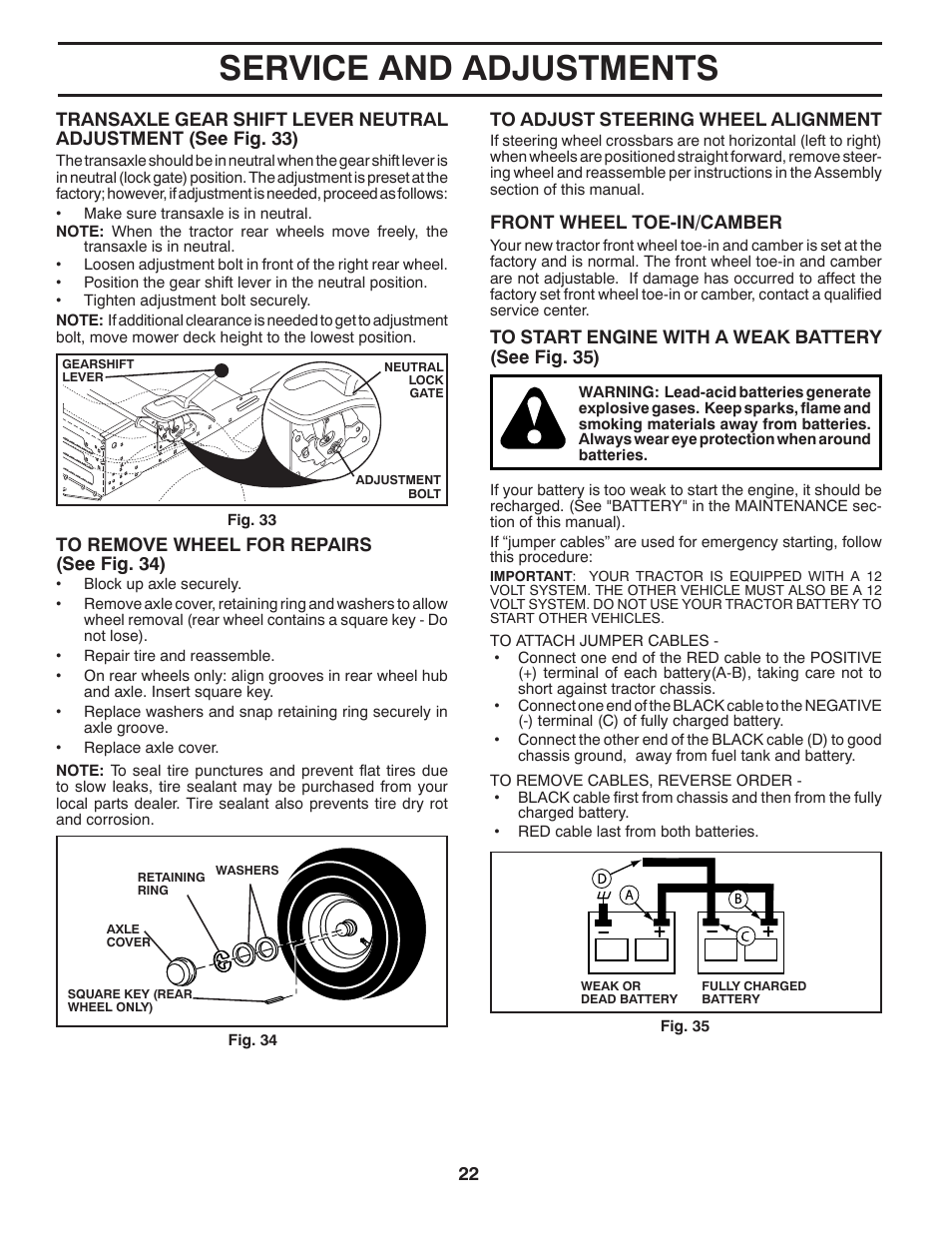Service and adjustments | McCulloch M12530 User Manual | Page 22 / 28