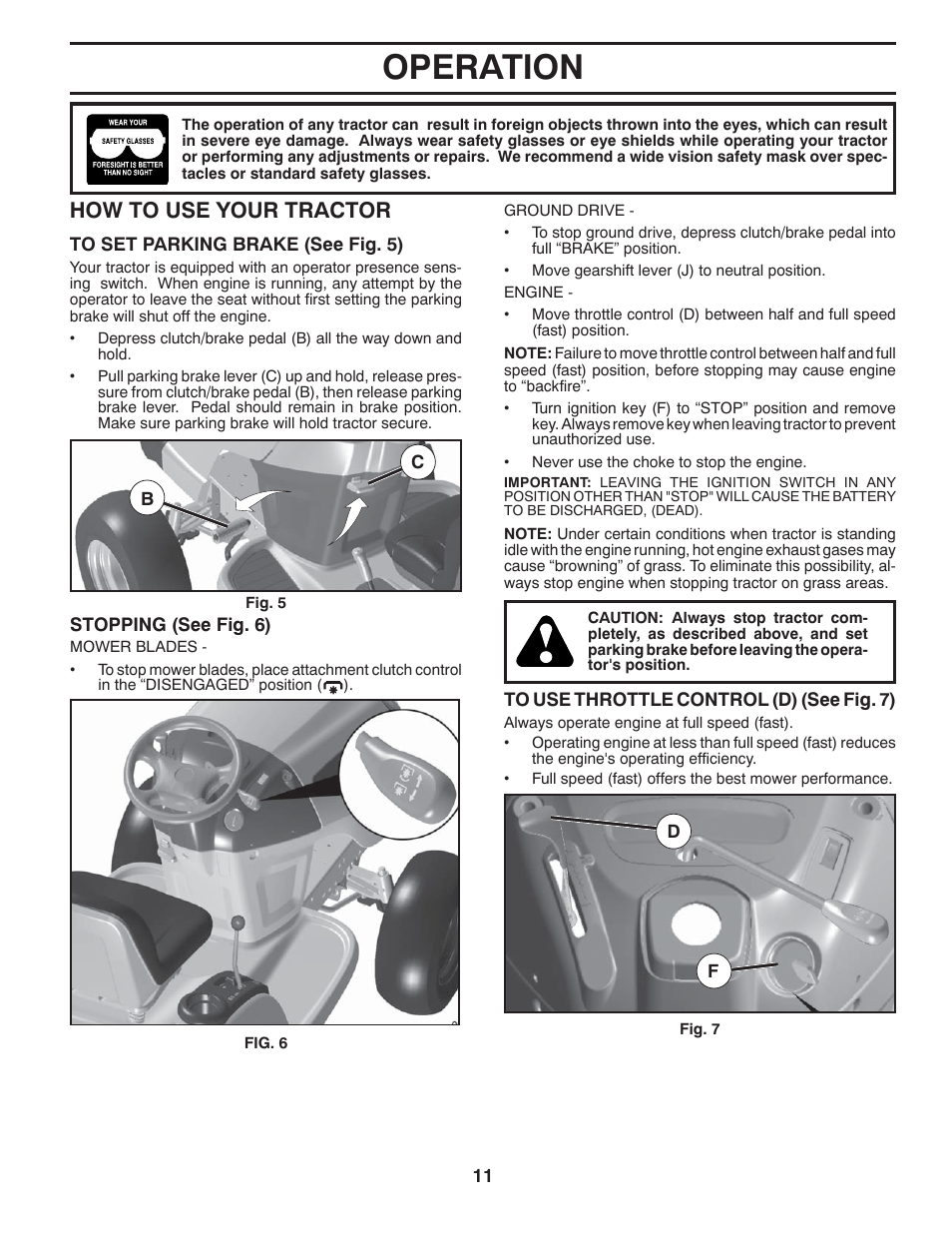 Operation, How to use your tractor | McCulloch 422800 User Manual | Page 11 / 32