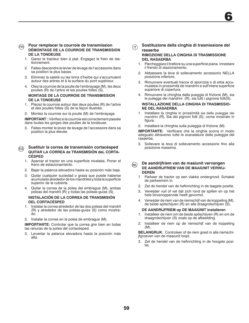 McCulloch 96041009100 User Manual | Page 59 / 76