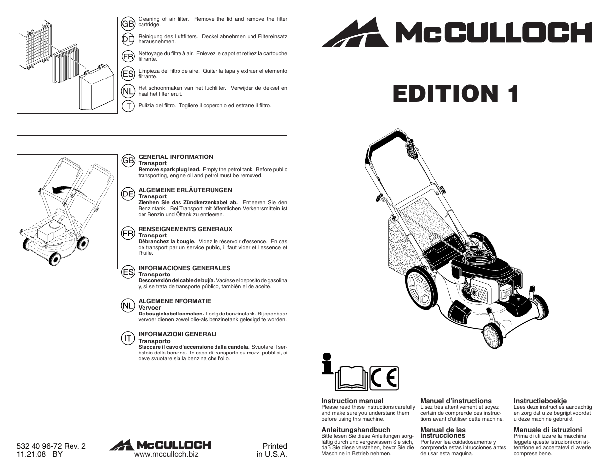 McCulloch 96141020600 User Manual | 10 pages
