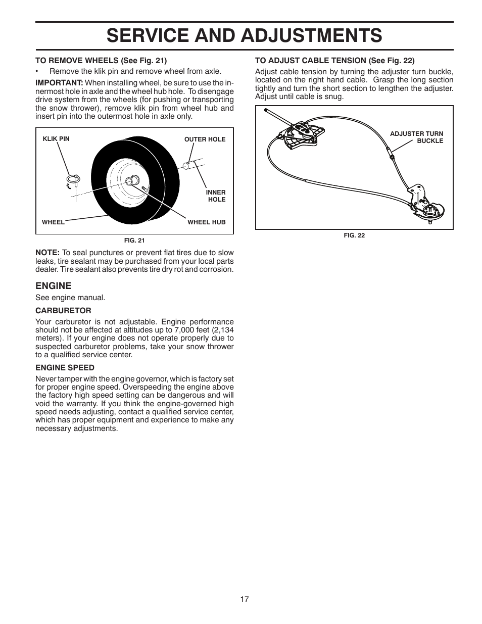 Service and adjustments | McCulloch 96192004102 User Manual | Page 17 / 40