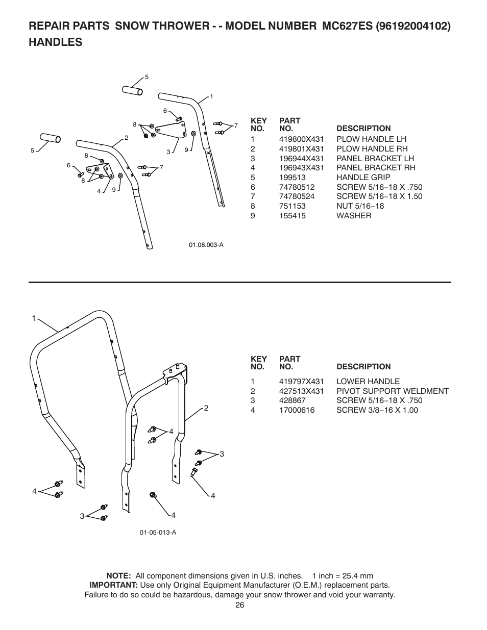 Handles | McCulloch 96192004102 User Manual | Page 26 / 40