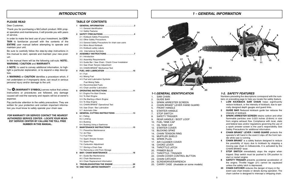 McCulloch Eager Beaver EBC1840DK User Manual | Page 2 / 33