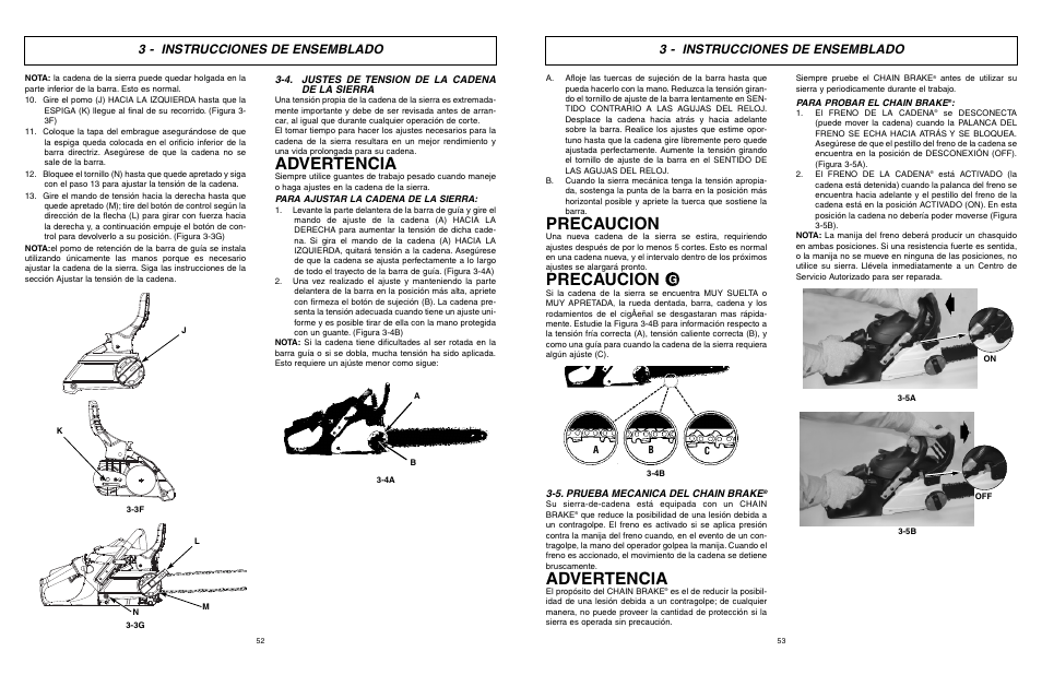 Advertencia, Precaucion, 3 - instrucciones de ensemblado | McCulloch Eager Beaver EBC1840DK User Manual | Page 27 / 33