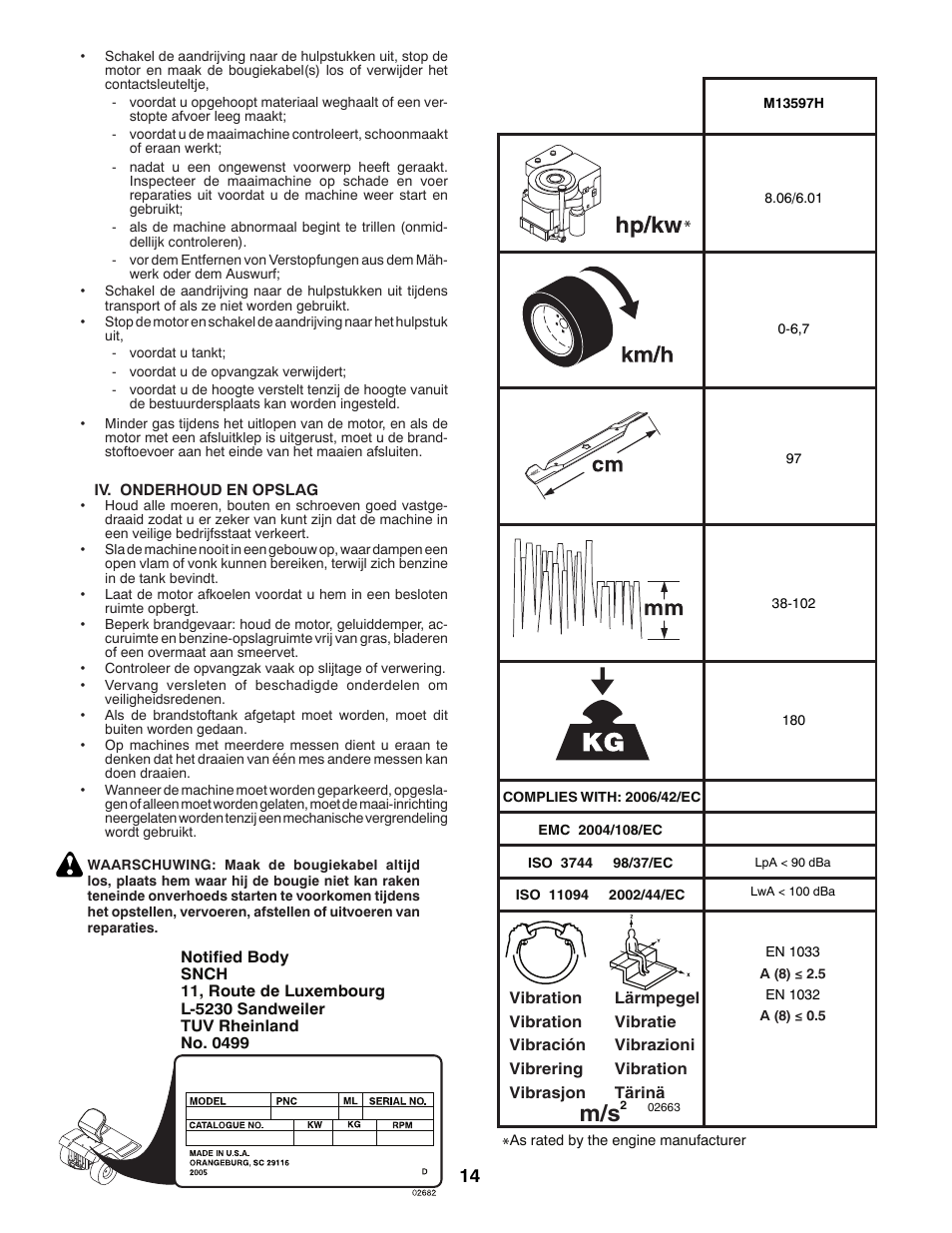 McCulloch M13597H User Manual | Page 14 / 80